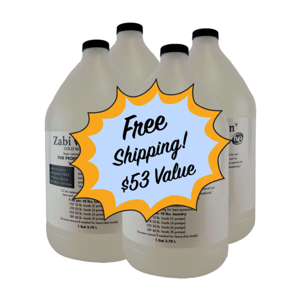 Zabi wet-clean 4 gallon case lot free shipping